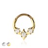 316L SURGICAL STEEL KITE ROUND MULTI CZ SEPTUM HINGED SEGMENT HOOP RING